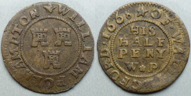 Wallingford, William Polhampton 1668 halfpenny